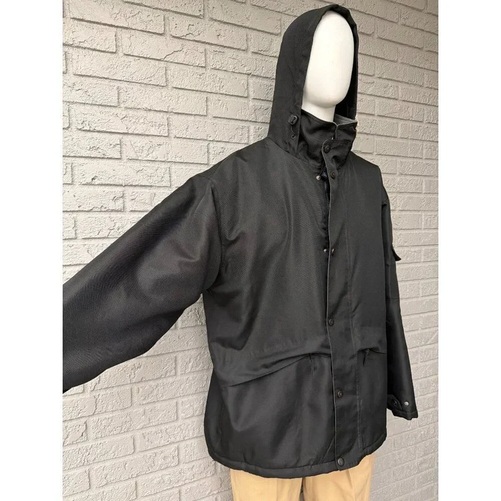 US Basic Men’s Black Hooded Utility Parka Jacket Size XL